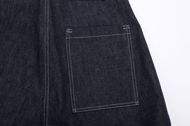 Warehouse & Co. 1930s WPA Double Knee Denim Trousers Light-Ounce Selvedge Denim Made in Japan Back Pocket Close Up