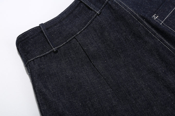 Warehouse & Co. 1930s WPA Double Knee Denim Trousers Light-Ounce Selvedge Denim Made in Japan Back Hip Area