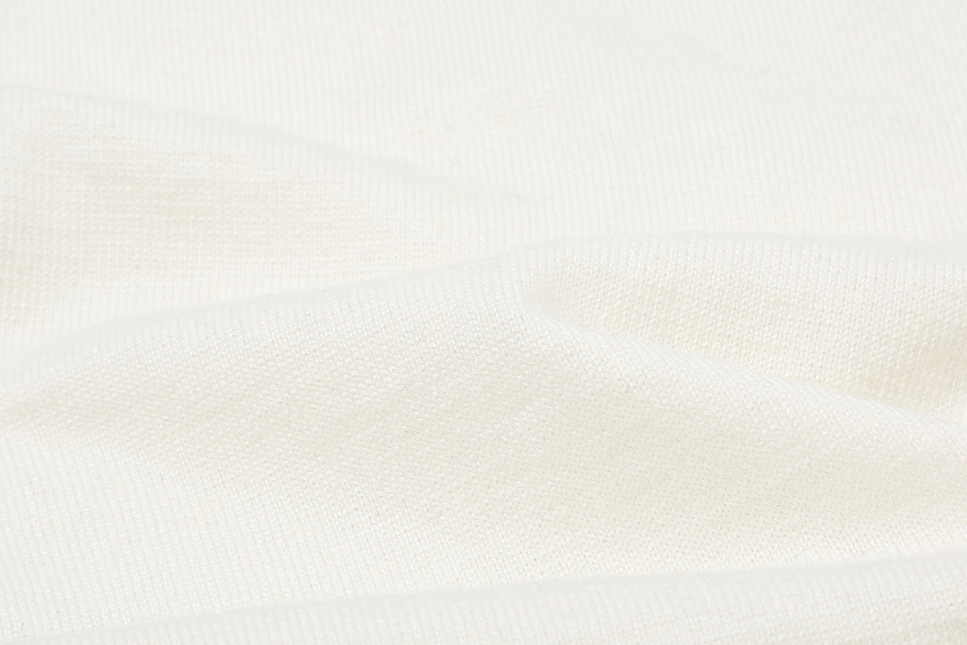 Un-Useless 170218 Plating Knit Linen Polo Shirt Made in Japan White Fabric Close Up