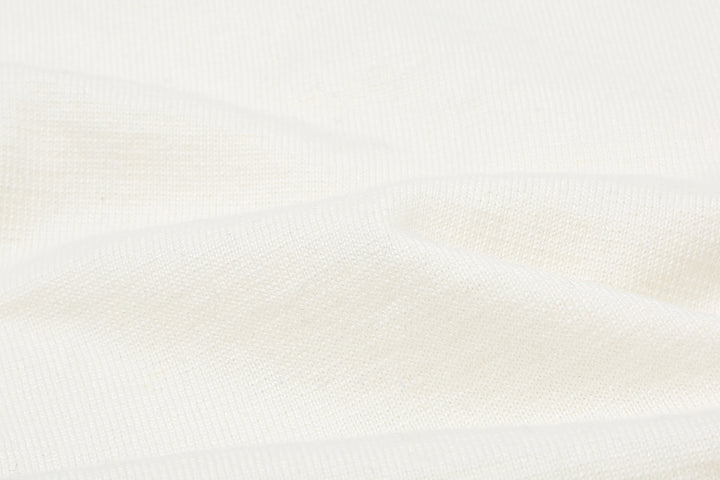 Un-Useless 170218 Plating Knit Linen Polo Shirt Made in Japan White Fabric Close Up