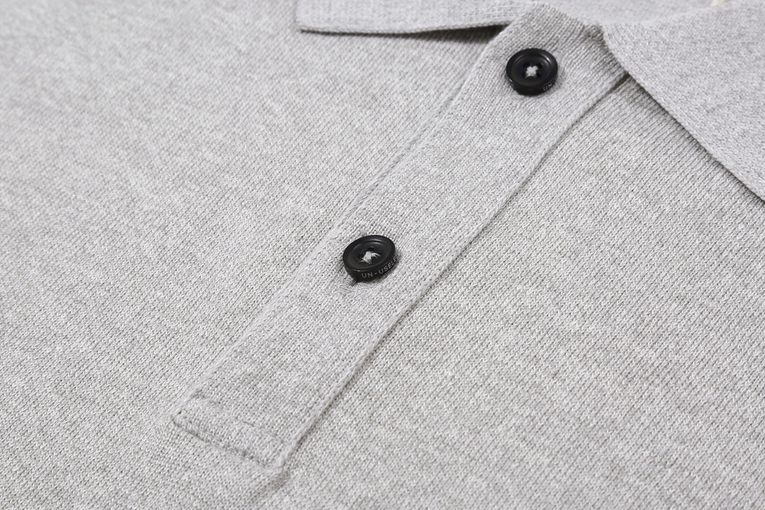 Un-Useless 170218 Plating Knit Linen Polo Shirt Made in Japan Buttons