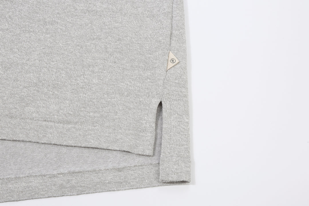 Un-Useless 170218 Plating Knit Linen Polo Shirt Made in Japan Side Slit Hem