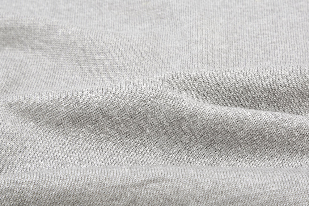 Un-Useless 170218 Plating Knit Linen Polo Shirt Made in Japan Grey Fabric Close Up