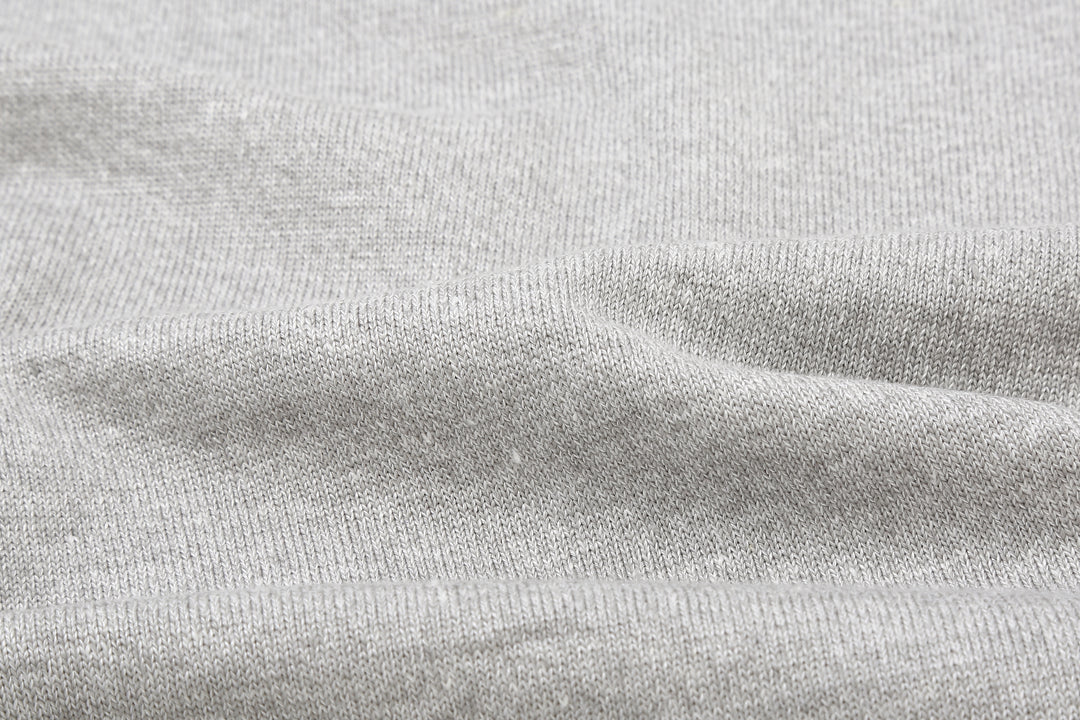 Un-Useless 170218 Plating Knit Linen Polo Shirt Made in Japan Grey Fabric Close Up