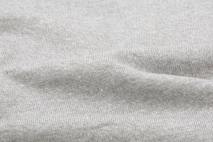 Un-Useless 170218 Plating Knit Linen Polo Shirt Made in Japan Grey Fabric Close Up