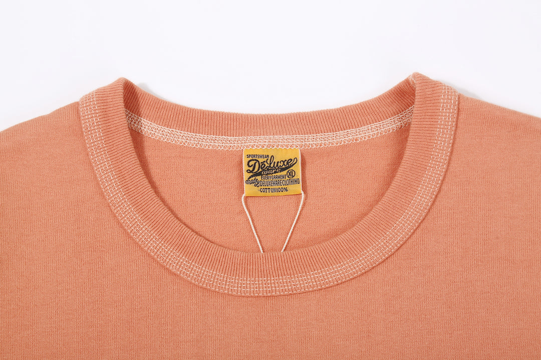 Deluxeware BSP-MNT01 10.5oz loopwheeled T-shirt with 5-needle binder neck, Mention Exclusive, made in Japan crew neck 5-Needle Binder Neck Pink