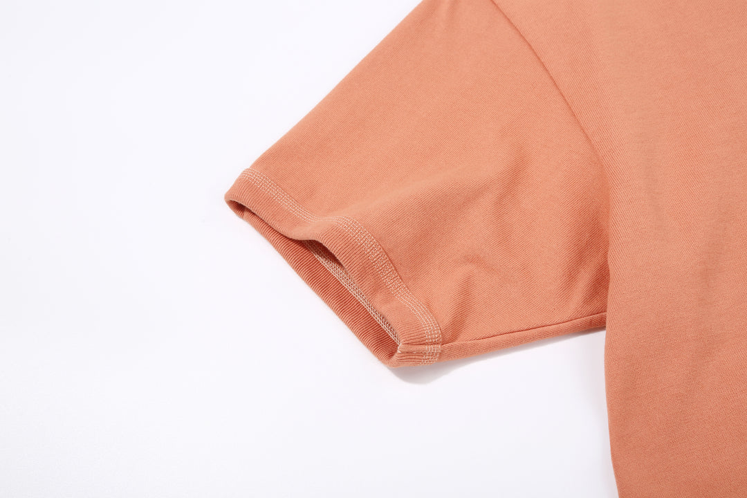 Deluxeware BSP-MNT01 10.5oz loopwheeled T-shirt with 5-needle binder neck, Mention Exclusive, made in Japan crew neck 5-Needle Binder Neck Sleeve Pink
