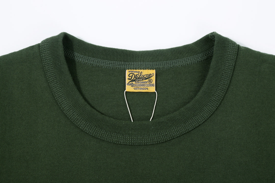 Deluxeware BSP-MNT01 10.5oz loopwheeled T-shirt with 5-needle binder neck, Mention Exclusive, made in Japan crew neck 5-Needle Binder Neck