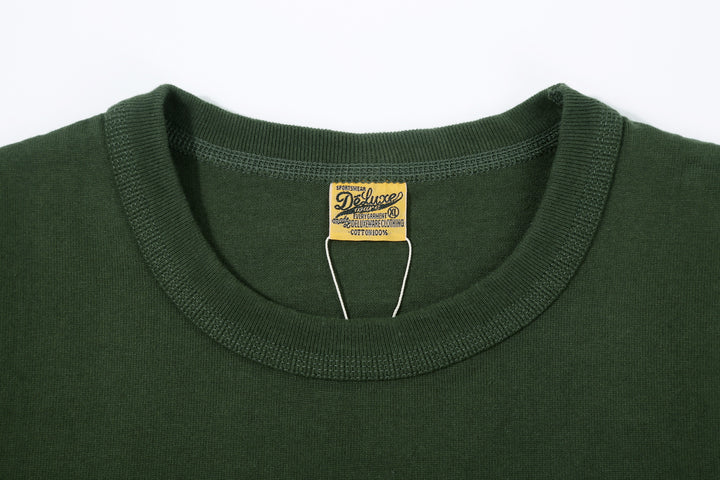 Deluxeware BSP-MNT01 10.5oz loopwheeled T-shirt with 5-needle binder neck, Mention Exclusive, made in Japan crew neck 5-Needle Binder Neck