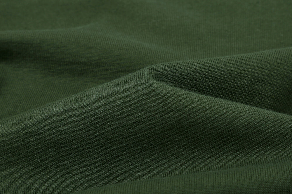 Deluxeware BSP-MNT01 10.5oz loopwheeled T-shirt with 5-needle binder neck, Mention Exclusive, made in Japan green fabric