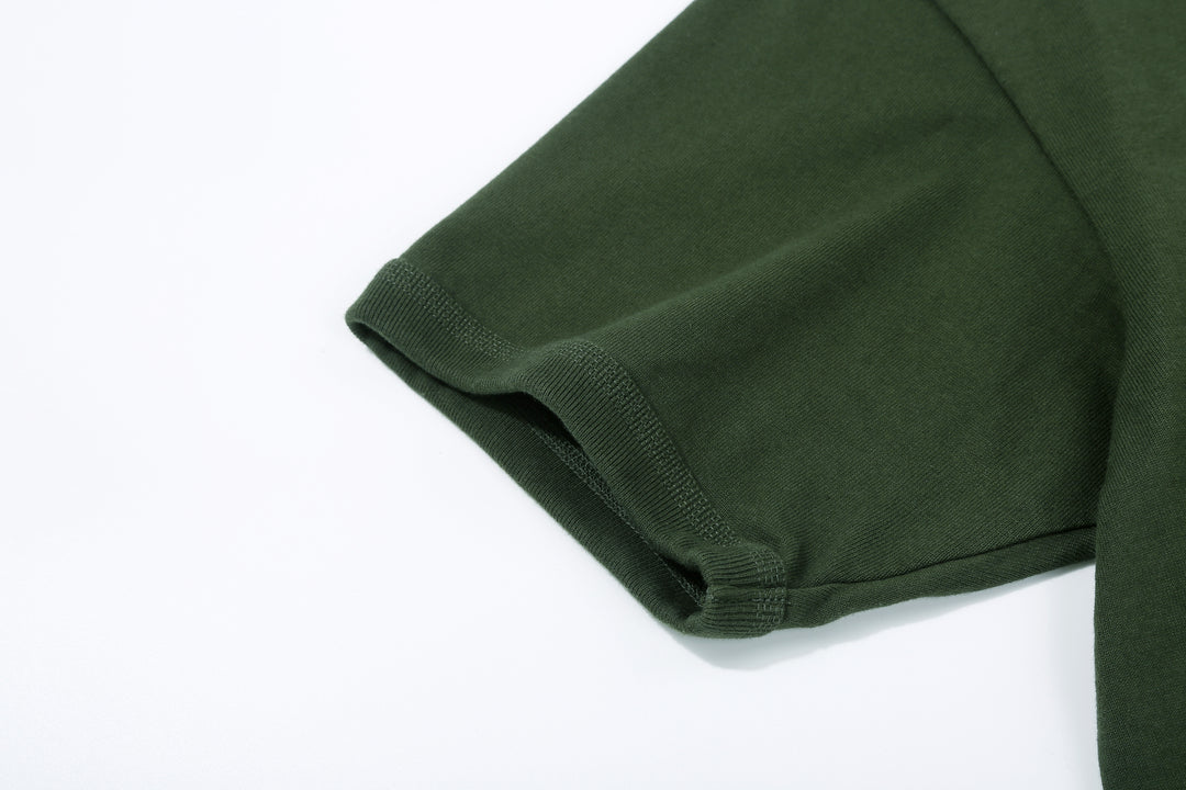 Deluxeware BSP-MNT01 10.5oz loopwheeled T-shirt with 5-needle binder neck, Mention Exclusive, made in Japan crew neck 5-Needle Binder Neck Sleeve Green