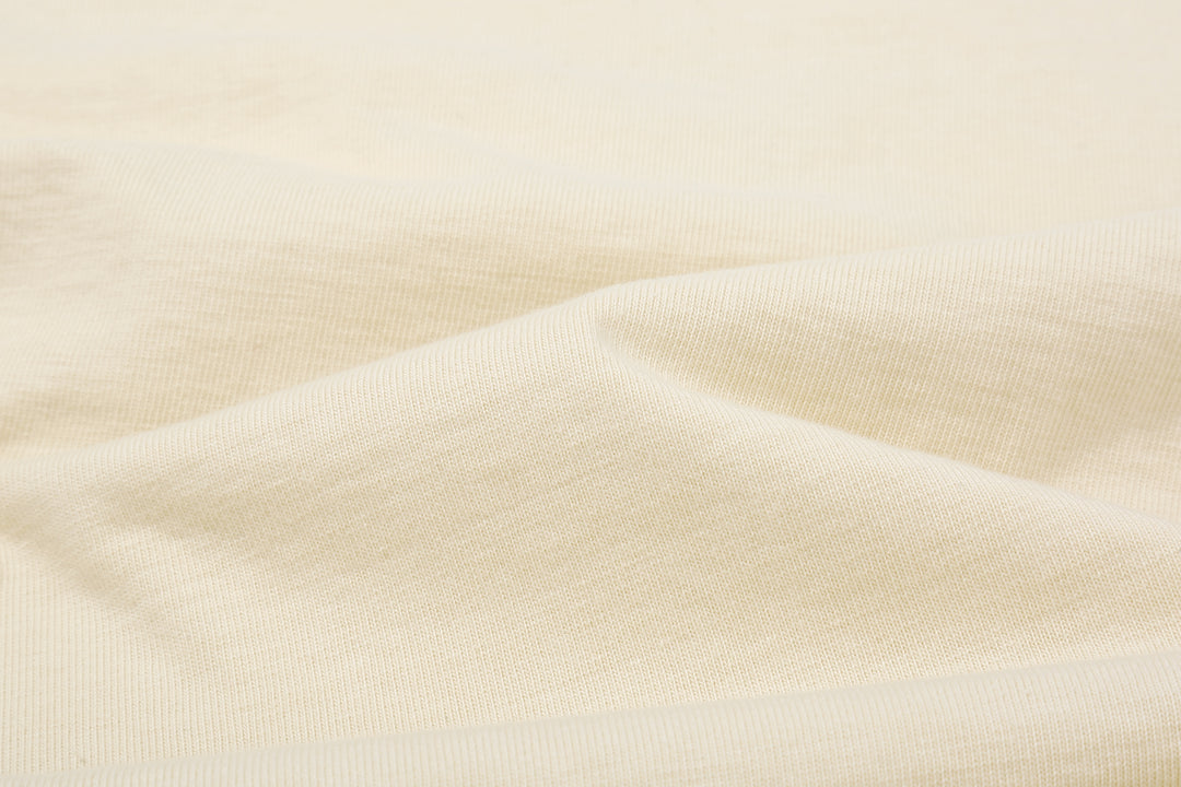 Deluxeware OCTS-00 12.5oz Loopwheeled Polo Shirt Made in Japan Ash Yel Fabric Close Up