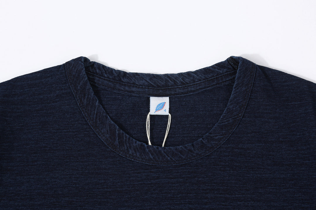 Pure Blue Japan SS-5011-D indigo jersey T-shirt dark indigo slub cotton Japan neck