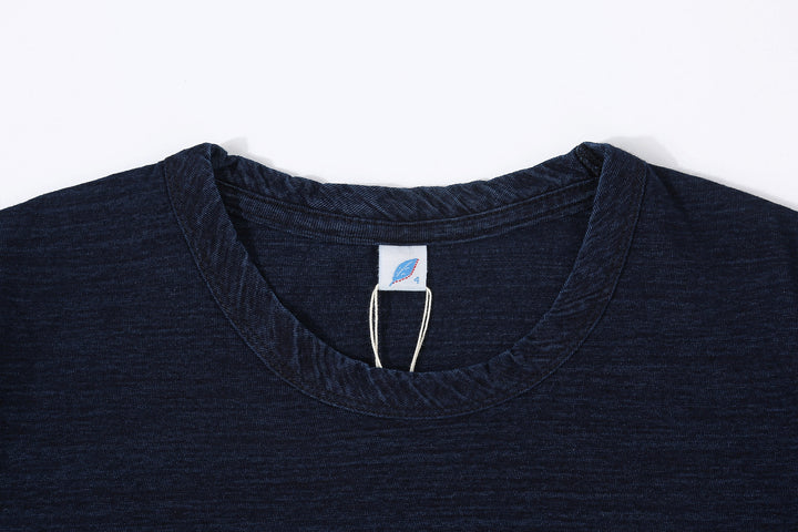 Pure Blue Japan SS-5011-D indigo jersey T-shirt dark indigo slub cotton Japan neck