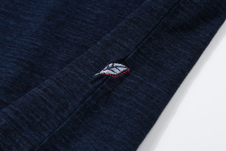 Pure Blue Japan SS-5011-D indigo jersey T-shirt dark indigo slub cotton Japan leaf embroidery