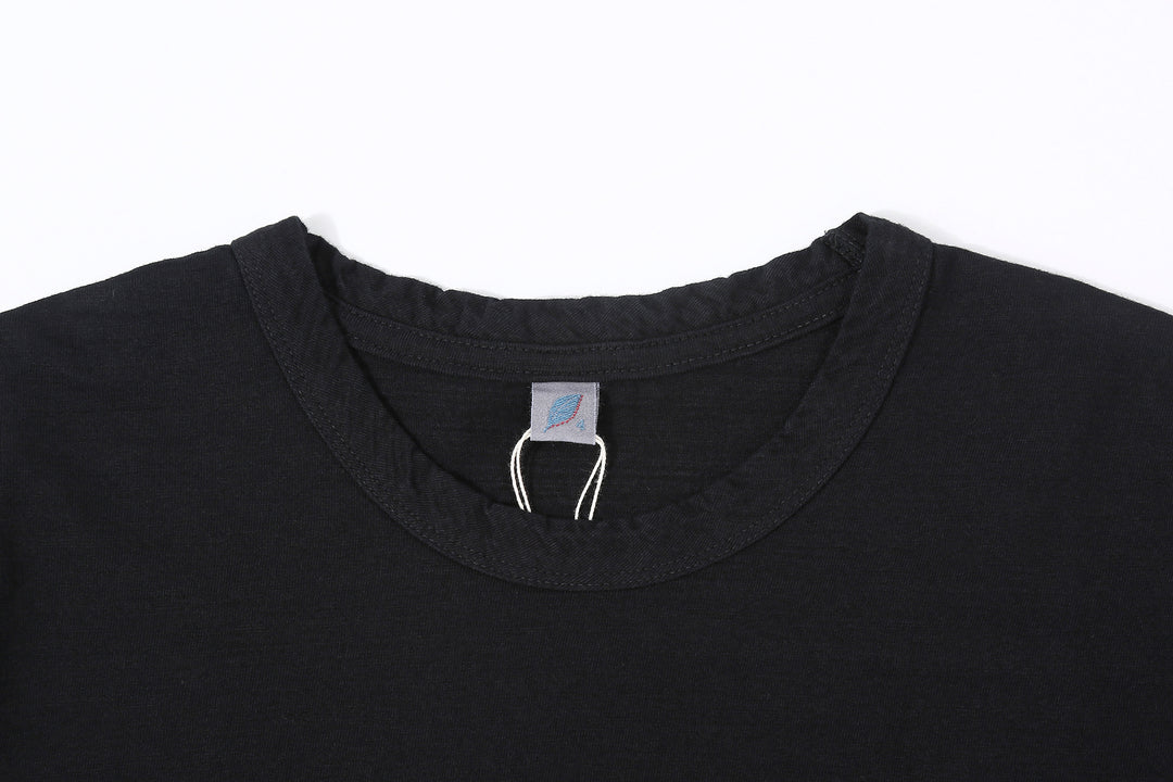 Pure Blue Japan SS-5011-IDBK indigo black jersey T-shirt fading cotton Japan detail 