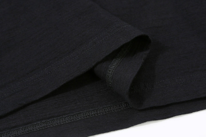 Pure Blue Japan SS-5011-IDBK Indigo Jersey Crew Neck T-shirt - Indigo + Black