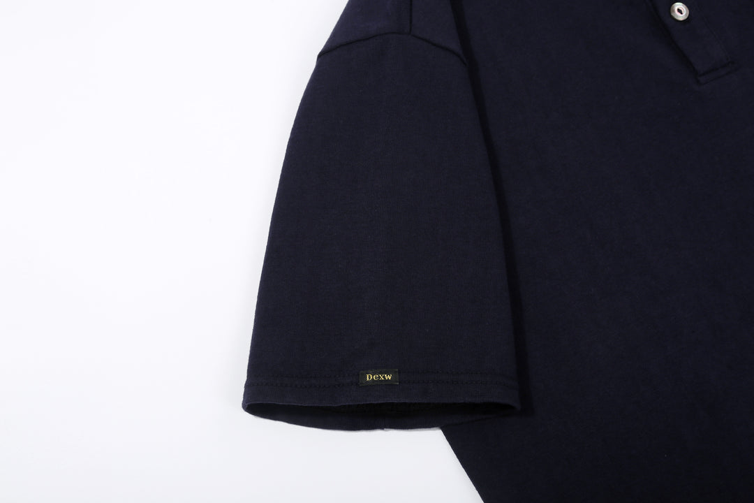 Deluxeware OCTS-00 12.5oz Loopwheeled Polo Shirt Made in Japan Sleeve Label