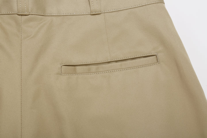 Attractions Wearmasters Lot.720 Giza Cotton Twill Heritage Trousers Beige – Right Welt Back Pocket Detail