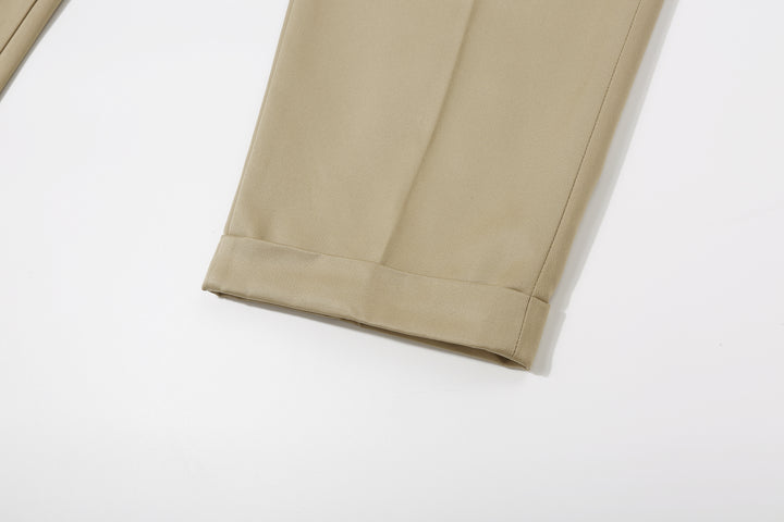 Attractions Wearmasters Lot.720 Giza Cotton Twill Heritage Trousers Beige – Double-Hem Detail