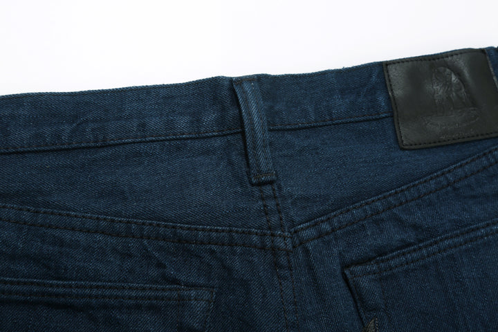 Pure Blue Japan OCE-019 14oz Oceanic Indigo Selvedge Jeans – Back Belt Loop and Yoke Detail