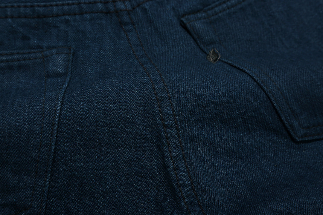 Pure Blue Japan OCE-019 14oz Oceanic Indigo Selvedge Jeans – Back Centre Seam and Tonal Stitching Detail