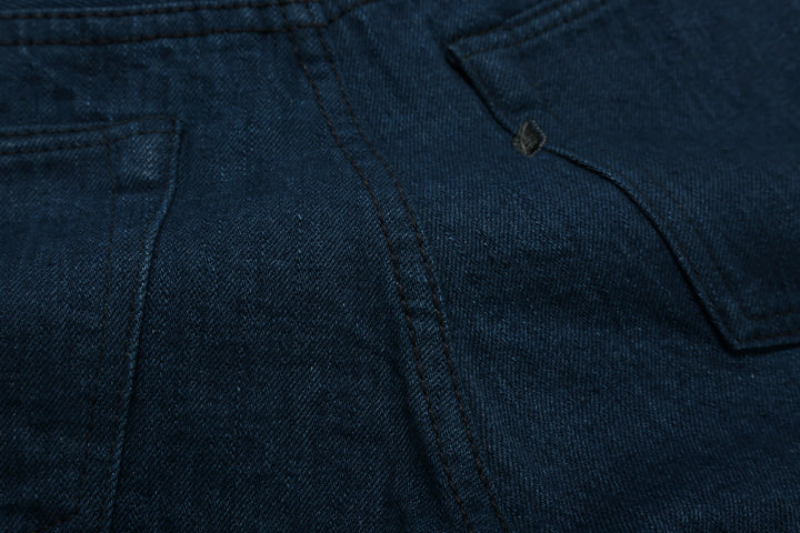 Pure Blue Japan OCE-019 14oz Oceanic Indigo Selvedge Jeans – Back Centre Seam and Tonal Stitching Detail