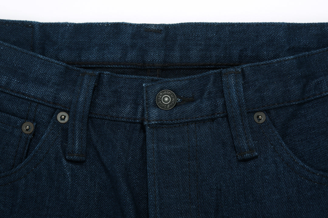 Pure Blue Japan OCE-019 14oz Oceanic Indigo Selvedge Jeans – Waistband and Top Button Detail