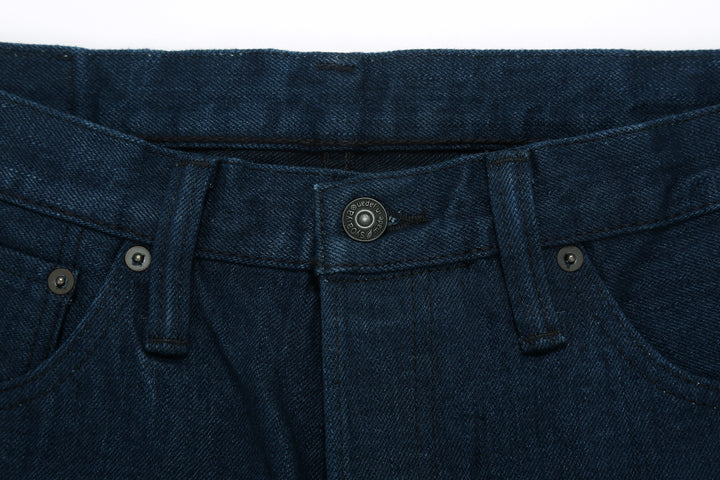 Pure Blue Japan OCE-019 14oz Oceanic Indigo Selvedge Jeans – Waistband and Top Button Detail