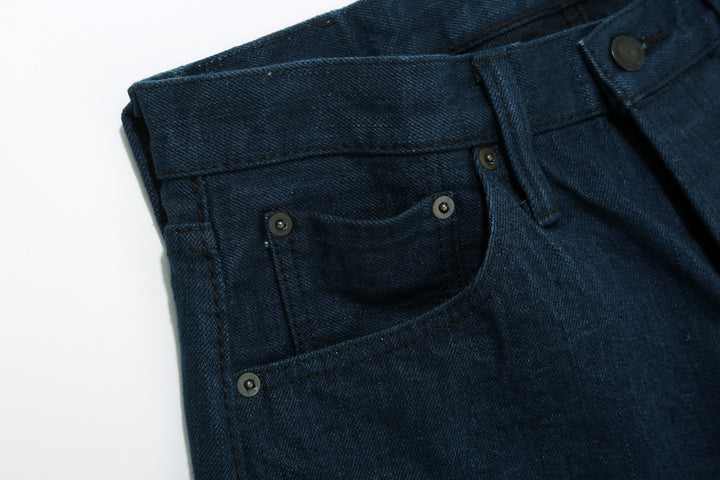 Pure Blue Japan OCE-019 14oz Oceanic Indigo Selvedge Jeans – Coin Pocket and Rivets Close-Up