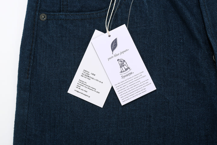 Pure Blue Japan OCE-019 14oz Oceanic Indigo Selvedge Jeans – Brand Hang Tags Detail