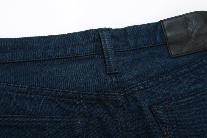Pure Blue Japan OCE-002 14oz Oceanic Indigo Selvedge Jeans – Back Belt Loop and Yoke Detail