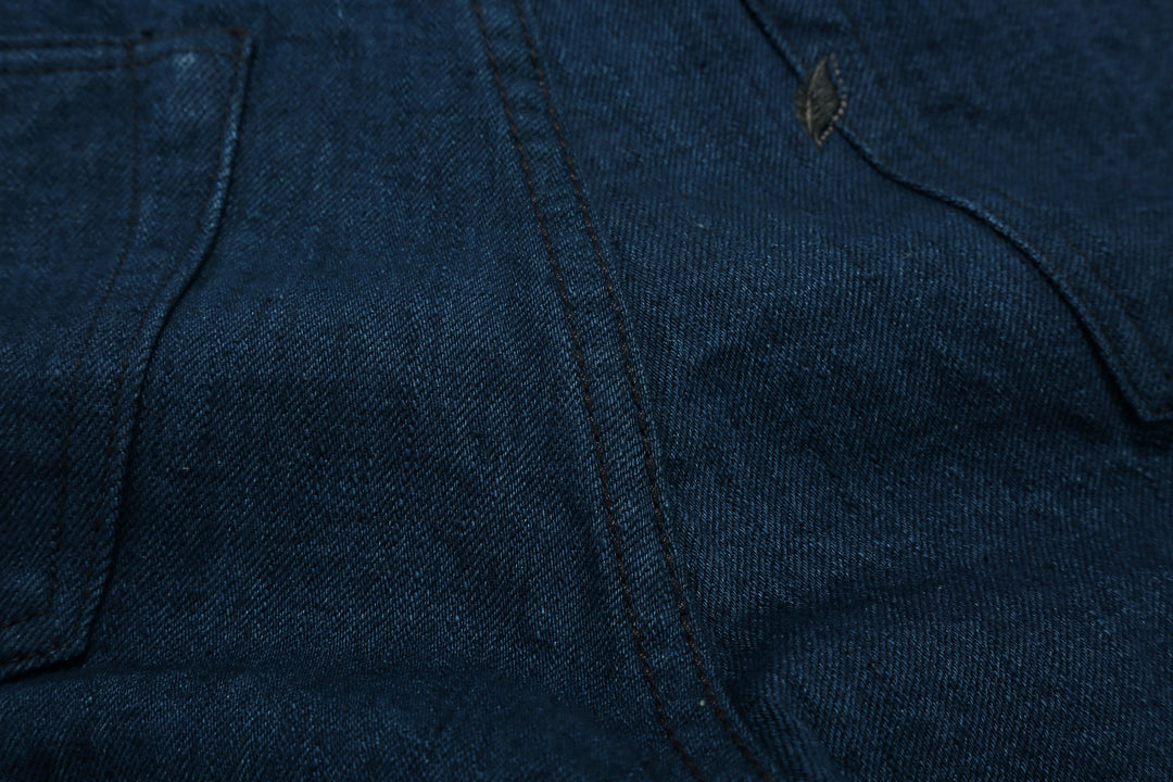 Pure Blue Japan OCE-002 14oz Oceanic Indigo Selvedge Jeans – Back Centre Seam and Tonal Stitching Detail