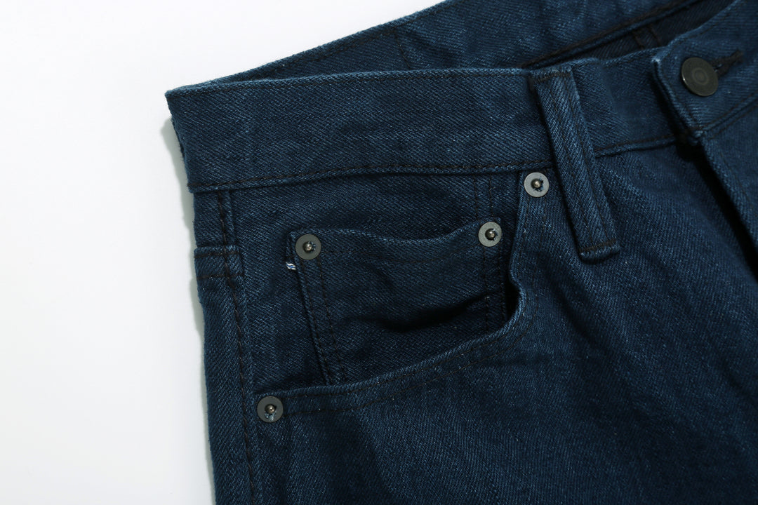Pure Blue Japan OCE-002 14oz Oceanic Indigo Selvedge Jeans – Coin Pocket and Rivets Close-Up