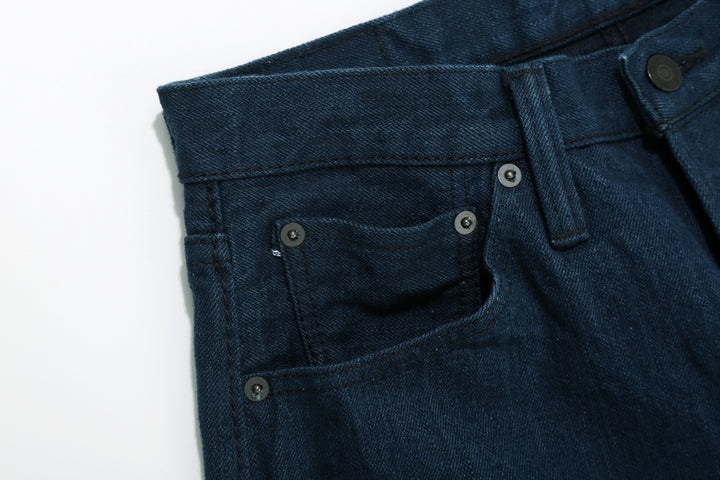 Pure Blue Japan OCE-002 14oz Oceanic Indigo Selvedge Jeans – Coin Pocket and Rivets Close-Up