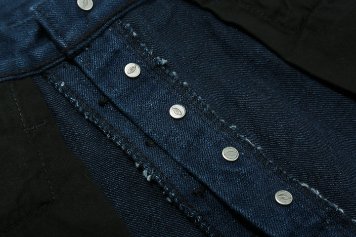 Pure Blue Japan OCE-002 14oz Oceanic Indigo Selvedge Jeans – Leaf-Stamped Button Backs Detail