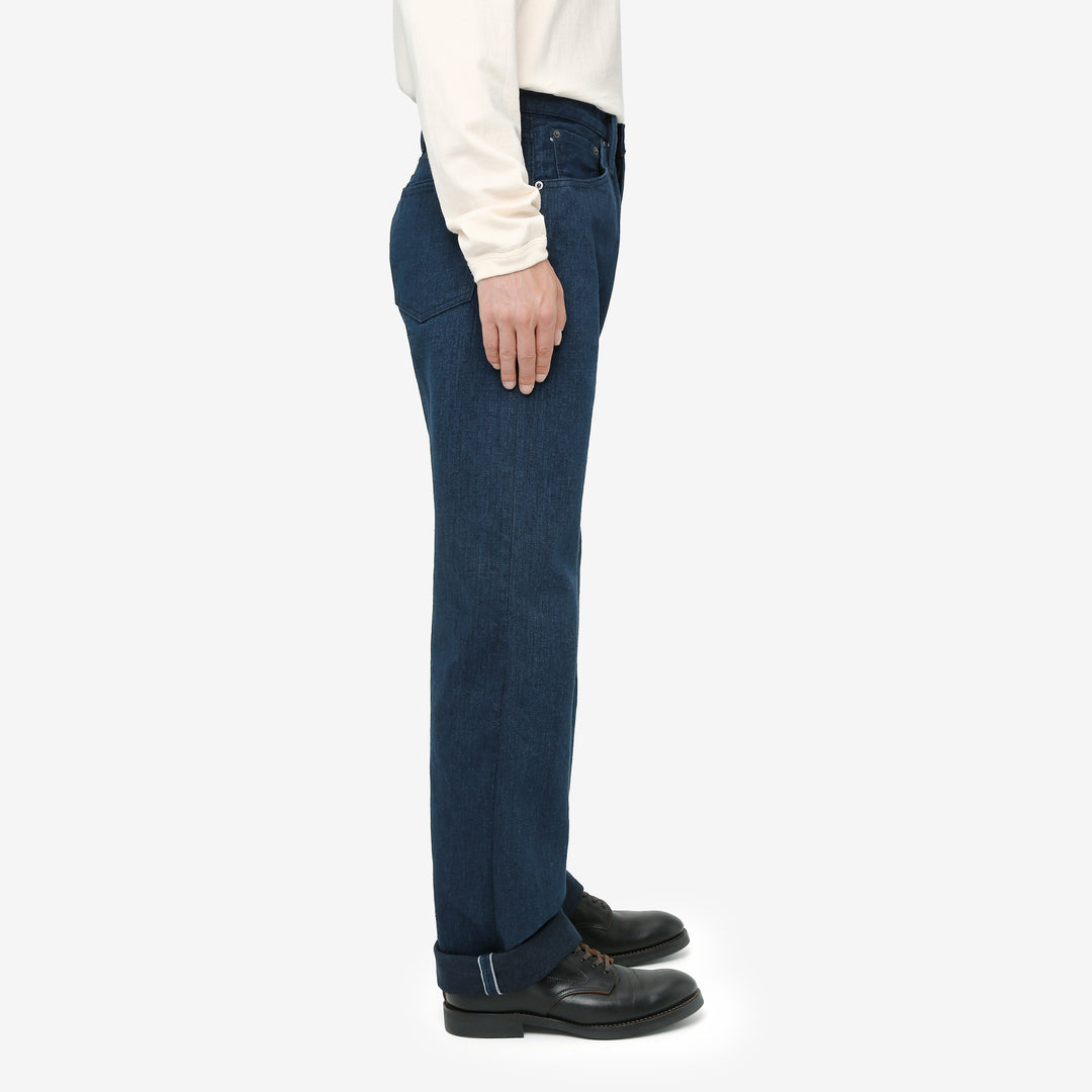 Pure Blue Japan OCE-002 14oz Oceanic Indigo Selvedge Jeans – Model Side View