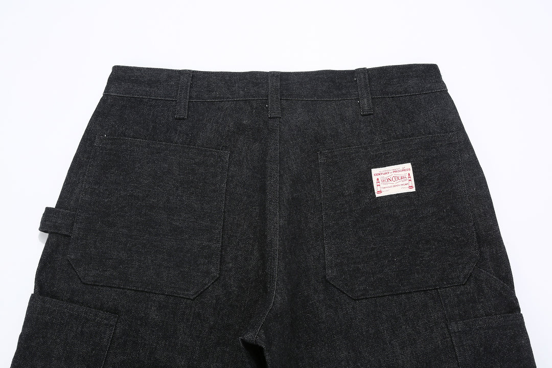 Boncoura 15oz Black Denim Painter Pants - Relaxed Tapered Fit