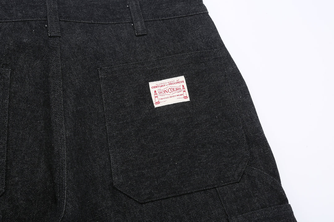 Boncoura 15oz Black Denim Painter Pants - Relaxed Tapered Fit