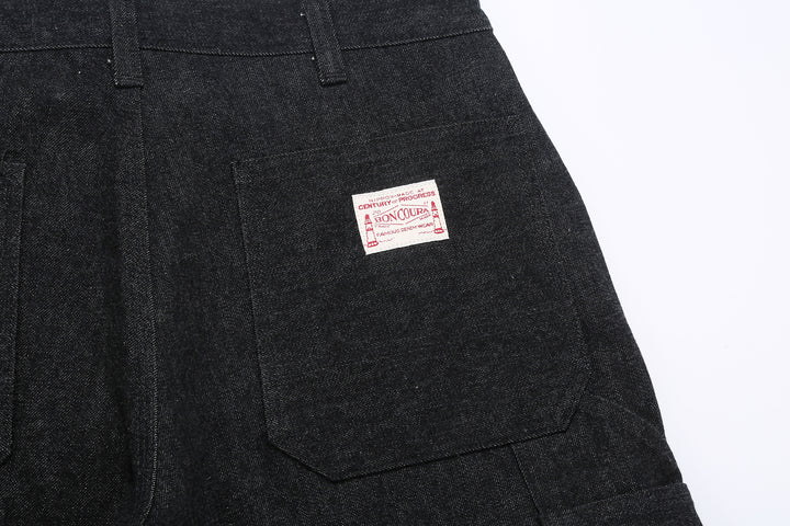Boncoura 15oz Black Denim Painter Pants - Relaxed Tapered Fit