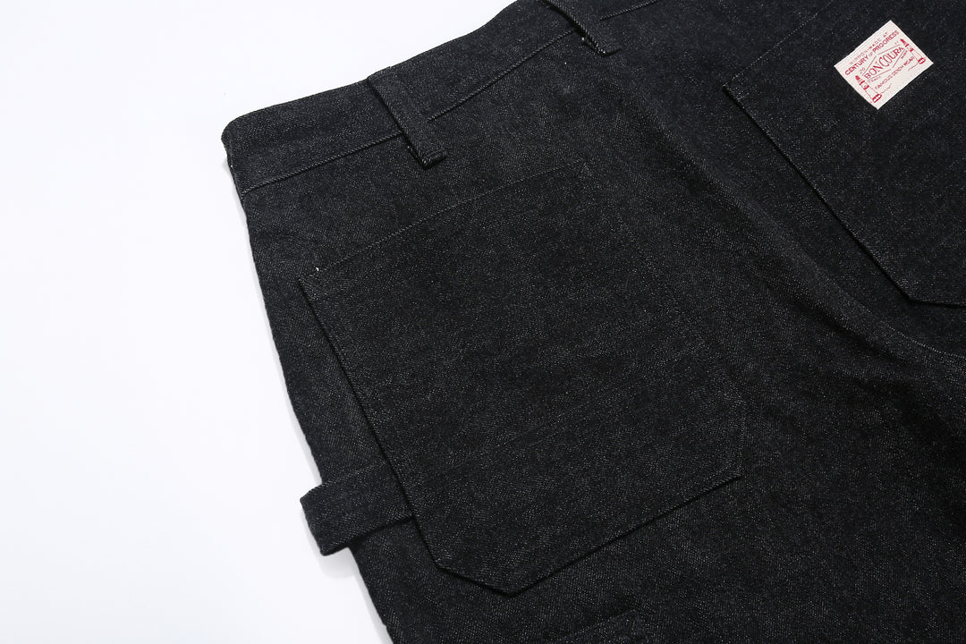 Boncoura 15oz Black Denim Painter Pants - Relaxed Tapered Fit