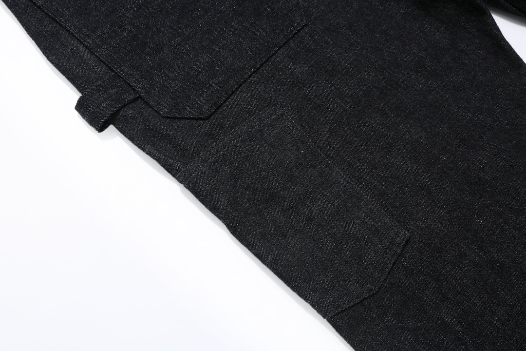 Boncoura 15oz Black Denim Painter Pants - Relaxed Tapered Fit