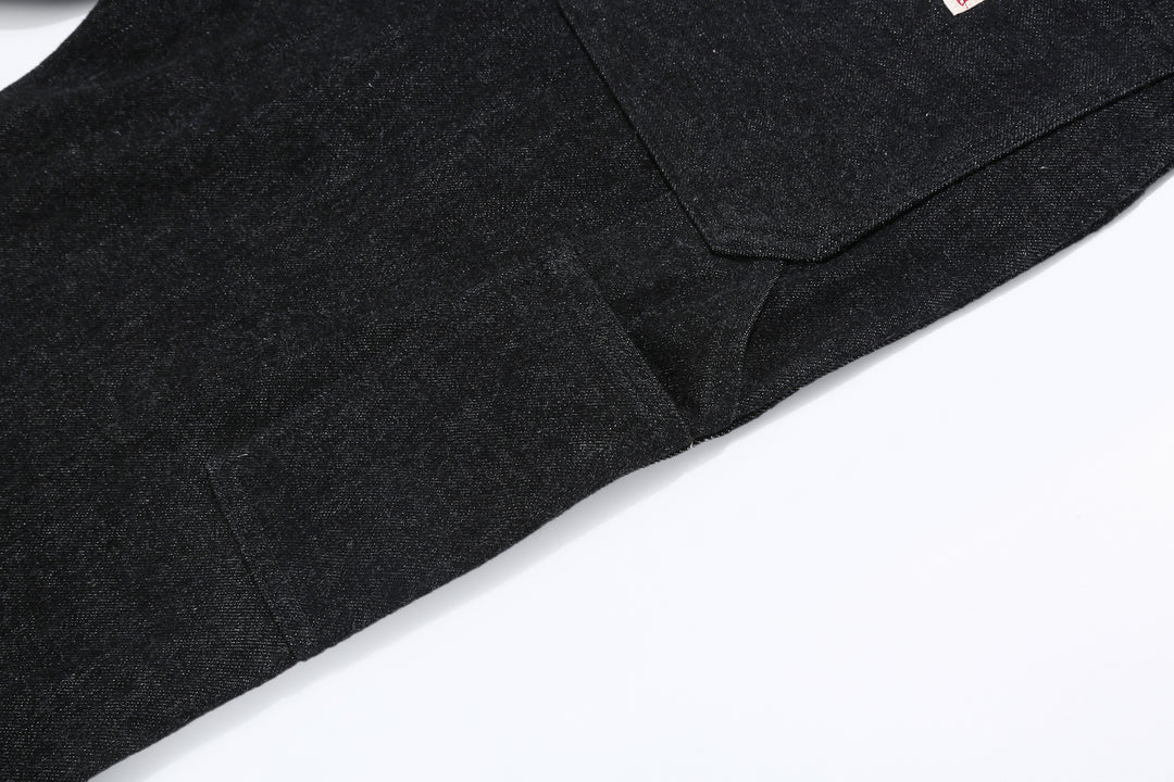 Boncoura 15oz Black Denim Painter Pants - Relaxed Tapered Fit