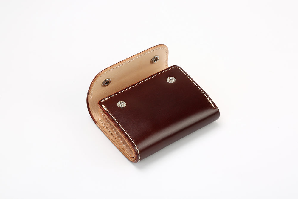 Inception cordovan mini wallet horsehide leather compact wallet Japan exclusive detail