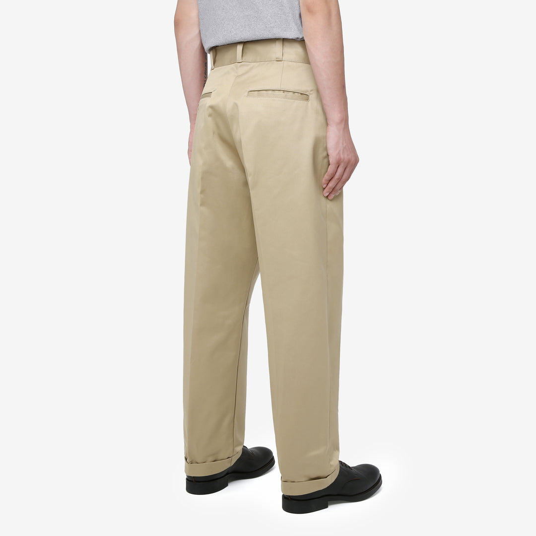 Attractions Wearmasters Lot.720 Giza Cotton Twill Heritage Trousers Beige – Model Angled Back View
