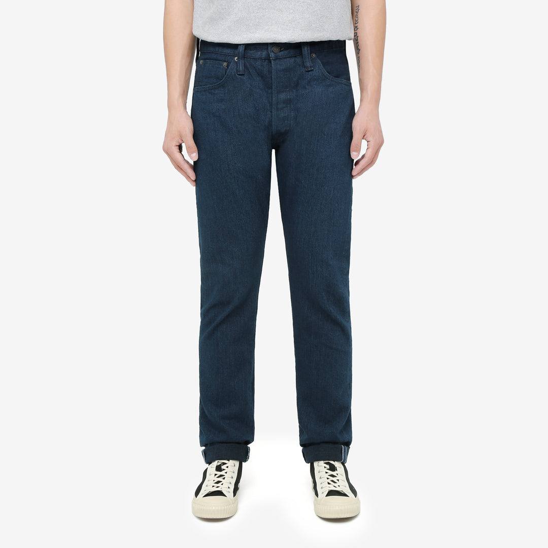 Pure Blue Japan OCE-019 14oz Oceanic Indigo Selvedge Jeans – Model Front View