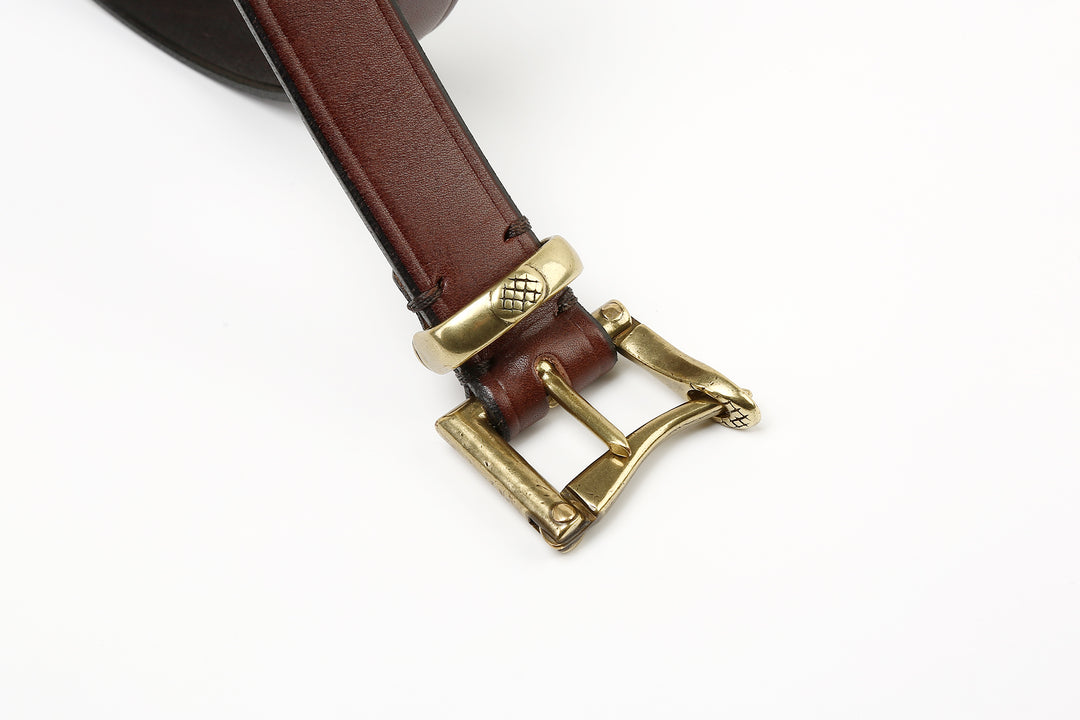 Inception IPSDB-02 fireman buckle belt saddle leather workwear belt Japan brown buckle