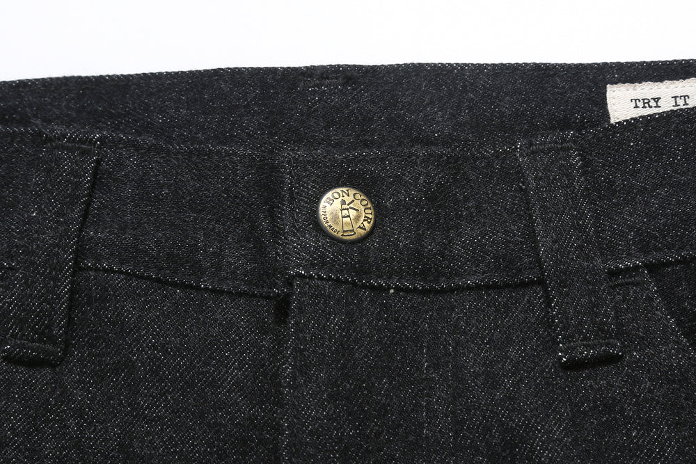 boncoura 15oz selvedge black denim painter pants straight fit
