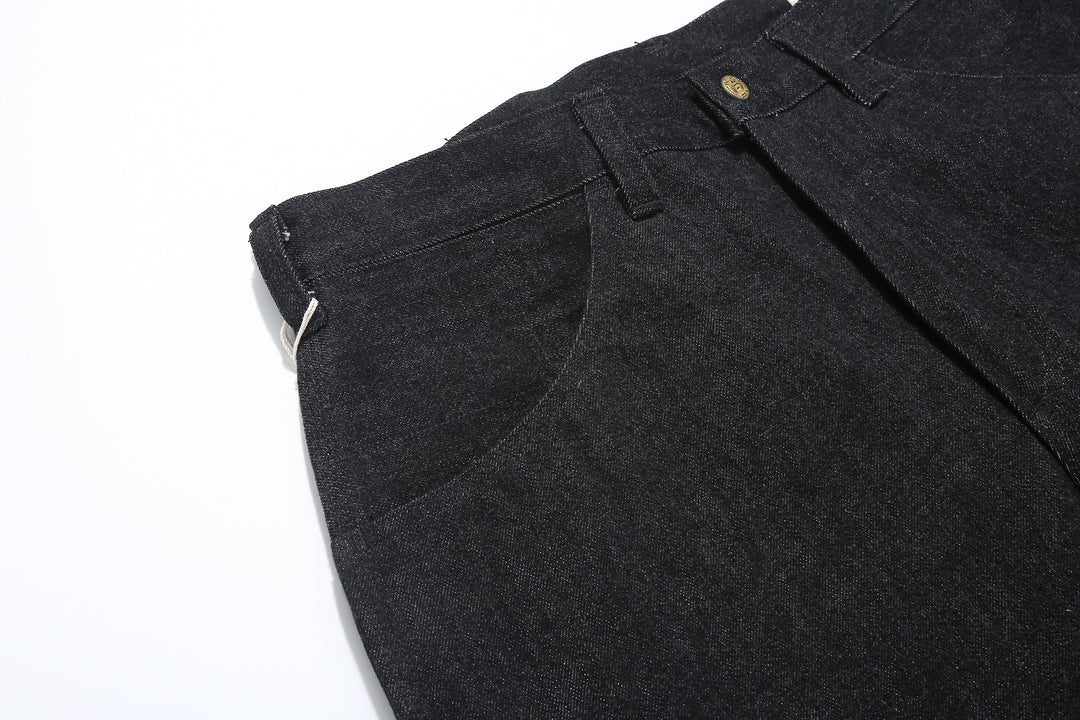 Boncoura 15oz Black Denim Painter Pants - Relaxed Tapered Fit