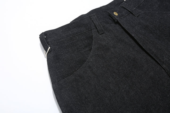 Boncoura 15oz Black Denim Painter Pants - Relaxed Tapered Fit